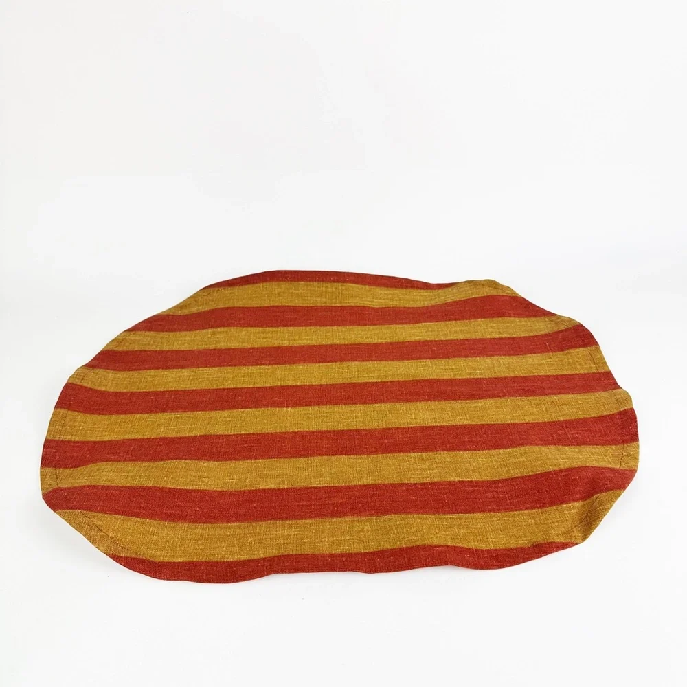 NEW IKEA Krosamos Orange Red Striped Placemat Oblong 17.75